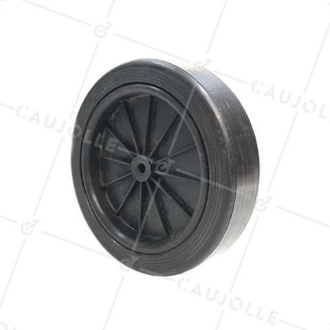 ROUE NOIRE PLASTIQUE DIAMETRE 250 MM CHARGE 30 KG AXE 12 MM - S2011 • Caujolle