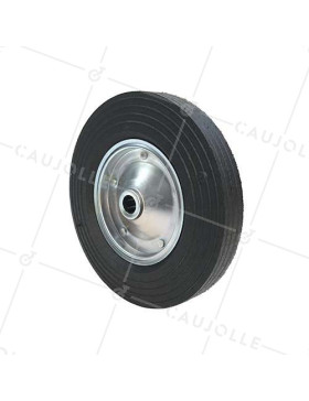 RUBBER WHEEL METAL RIM FOR GOODS HANDLING DIAMETER 300 MM MAX LOAD 200 KG BORE 25 MM - S2000TS300R25 • Caujolle