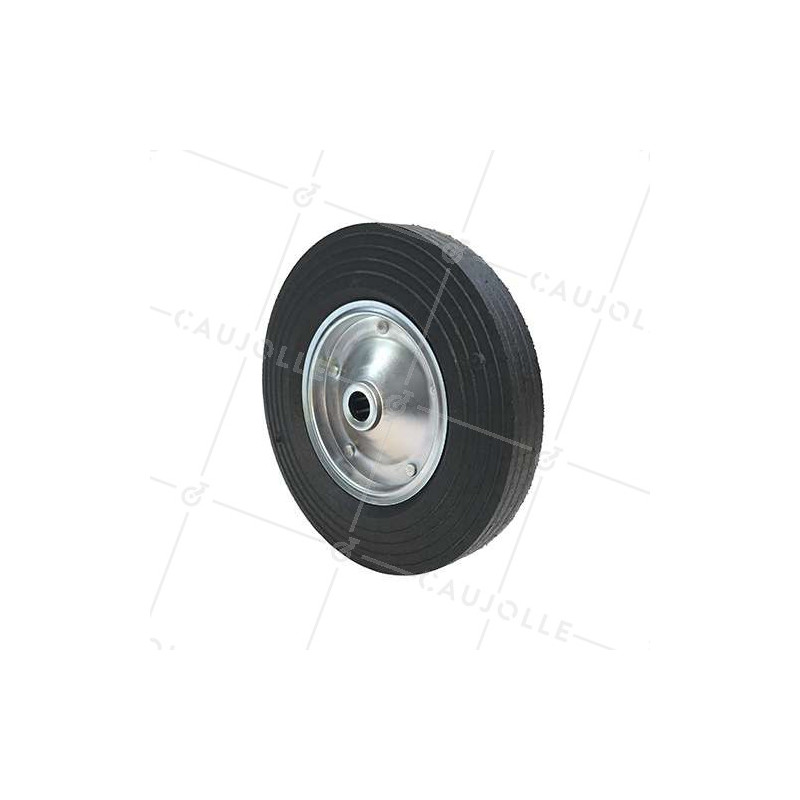 ROUE CAOUTCHOUC JANTE TÔLE DE MANUTENTION DIAMÈTRE 300MM AXE 25 MM S2000TS300R25
