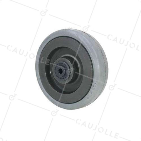 SILENT RUBBER WHEEL FOR GOODS HANDLING DIAMETER 125 MM MAX LOAD 65 KG BORE 8 MM - GAL 94 • Caujolle