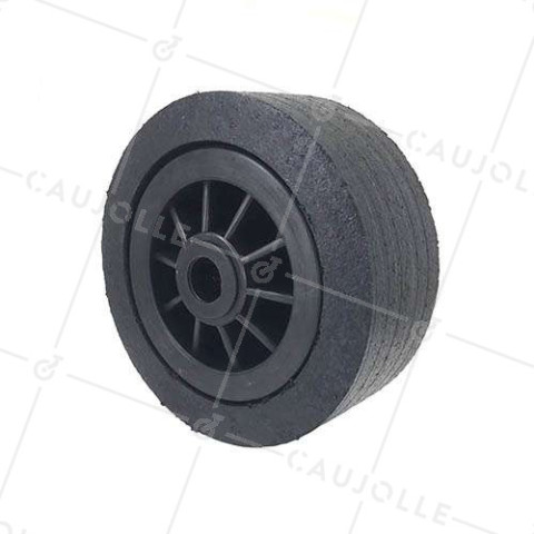 WIDE RUBBER WHEEL WITH PLASTIC RIM DIAMETER 200 MM MAX LOAD 400 KG BORE 25 MM - S2750P200R25 • Caujolle
