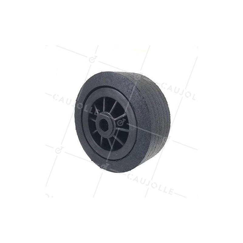 ROUE LARGE CAOUTCHOUC JANTE PLASTIQUE DIAMÈTRE 200 MM AXE 25 MM - S2750P200R25