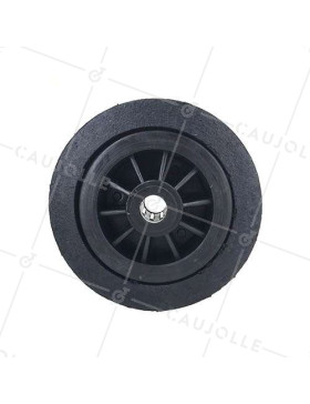 ROUE LARGE CAOUTCHOUC JANTE PLASTIQUE DIAMÈTRE 200 MM AXE 25 MM - S2750P200R25