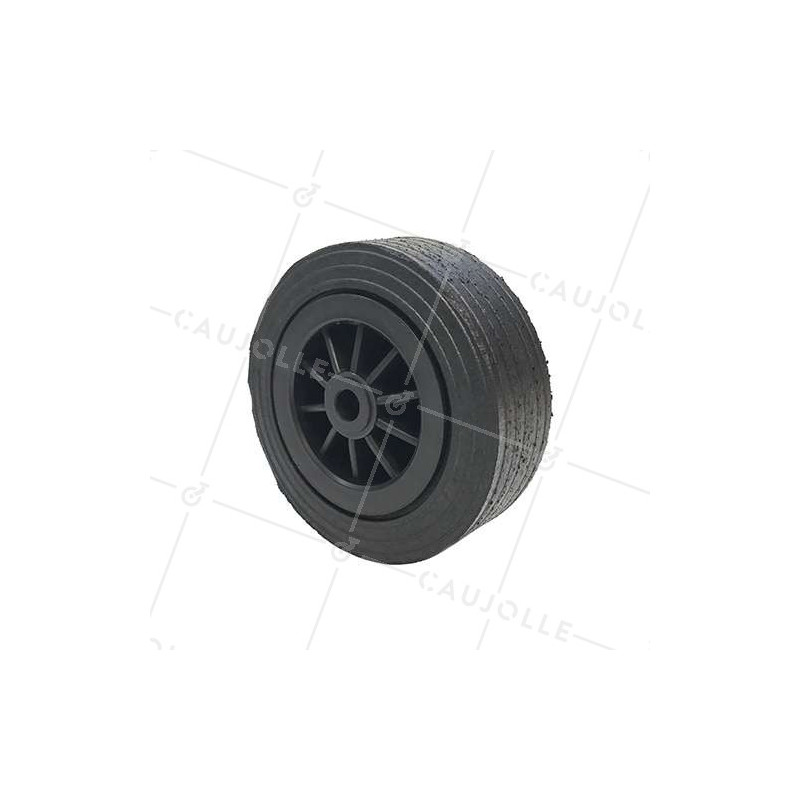 ROUE LARGE CAOUTCHOUC JANTE PLASTIQUE DIAMÈTRE 200 MM AXE 25 MM - S2750P200R25