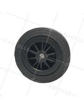 ROUE LARGE CAOUTCHOUC JANTE PLASTIQUE DIAMÈTRE 200 MM AXE 25 MM - S2750P200R25