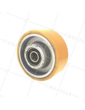CAST IRON AND POLYURETHANE WHEEL DIAMETER 125 MM MAX LOAD 500 KG BORE 20 MM - SFPU125 • Caujolle