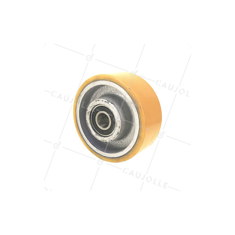 ROUE INDUSTRIELLE DE MANUTENTION EN FONTE ET POLYURÉTHANE CHARGE 2500 KG DIAMÈTRE 400 MM - SFPU100
