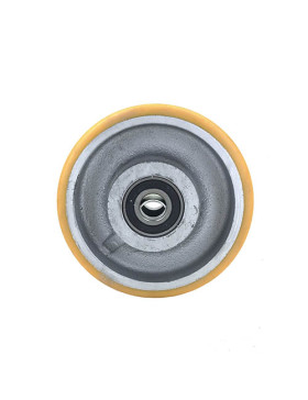 ROUE INDUSTRIELLE DE MANUTENTION EN FONTE ET POLYURÉTHANE CHARGE 2500 KG DIAMÈTRE 400 MM - SFPU100