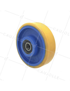 CAST IRON AND POLYURETHANE WHEEL DIAMETER 150 MM MAX LOAD 700 KG BORE 20 MM WIDTH 50 MM- SFPU150/40 • Caujolle