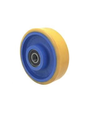 ROUE INDUSTRIELLE DE MANUTENTION EN FONTE ET POLYURÉTHANE CHARGE 2500 KG DIAMÈTRE 400 MM - SFPU100