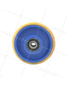 ROUE INDUSTRIELLE DE MANUTENTION EN FONTE ET POLYURÉTHANE CHARGE 2500 KG DIAMÈTRE 400 MM - SFPU100