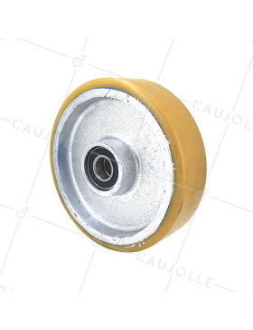 ROUE INDUSTRIELLE DE MANUTENTION EN FONTE ET POLYURÉTHANE CHARGE 2500 KG DIAMÈTRE 400 MM - SFPU100