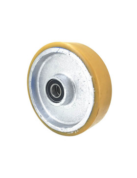 ROUE INDUSTRIELLE DE MANUTENTION EN FONTE ET POLYURÉTHANE CHARGE 2500 KG DIAMÈTRE 400 MM - SFPU100