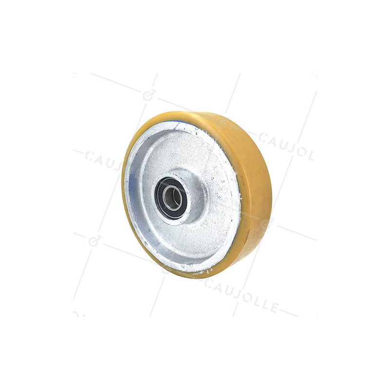 ROUE INDUSTRIELLE DE MANUTENTION EN FONTE ET POLYURÉTHANE CHARGE 2500 KG DIAMÈTRE 400 MM - SFPU100
