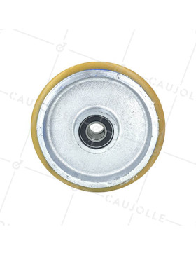 ROUE INDUSTRIELLE DE MANUTENTION EN FONTE ET POLYURÉTHANE CHARGE 2500 KG DIAMÈTRE 400 MM - SFPU100