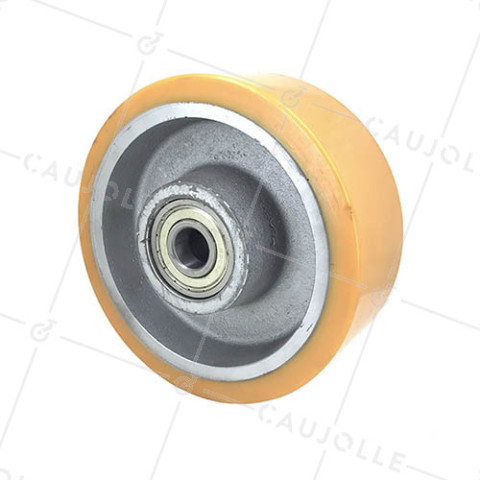 CAST IRON AND POLYURETHANE WHEEL DIAMETER 200 MM MAX LOAD 1,400 KG BORE 25 MM - SFPU200 • Caujolle