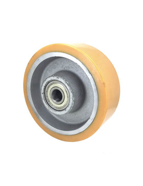 ROUE INDUSTRIELLE DE MANUTENTION EN FONTE ET POLYURÉTHANE CHARGE 2500 KG DIAMÈTRE 400 MM - SFPU100