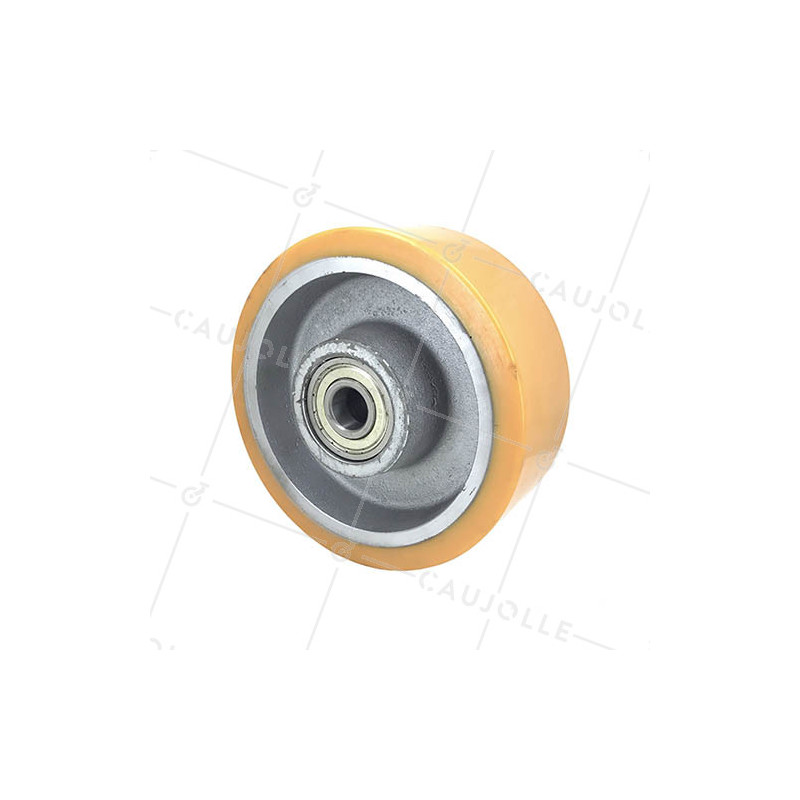 ROUE INDUSTRIELLE DE MANUTENTION EN FONTE ET POLYURÉTHANE CHARGE 2500 KG DIAMÈTRE 400 MM - SFPU100