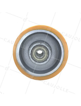 ROUE INDUSTRIELLE DE MANUTENTION EN FONTE ET POLYURÉTHANE CHARGE 2500 KG DIAMÈTRE 400 MM - SFPU100