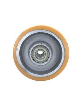 ROUE INDUSTRIELLE DE MANUTENTION EN FONTE ET POLYURÉTHANE CHARGE 2500 KG DIAMÈTRE 400 MM - SFPU100