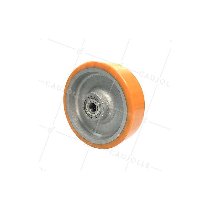 ROUE INDUSTRIELLE DE MANUTENTION EN FONTE ET POLYURÉTHANE CHARGE 2500 KG DIAMÈTRE 400 MM - SFPU100