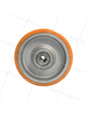 ROUE INDUSTRIELLE DE MANUTENTION EN FONTE ET POLYURÉTHANE CHARGE 2500 KG DIAMÈTRE 400 MM - SFPU100