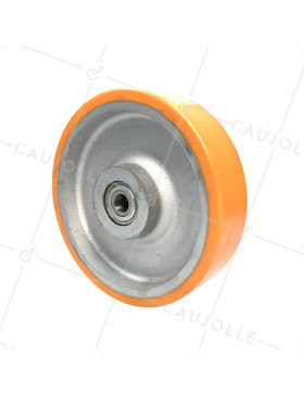 CAST IRON AND POLYURETHANE WHEEL DIAMETER 300 MM MAX LOAD 2,000 KG BORE 25 MM - SFPU300 • Caujolle