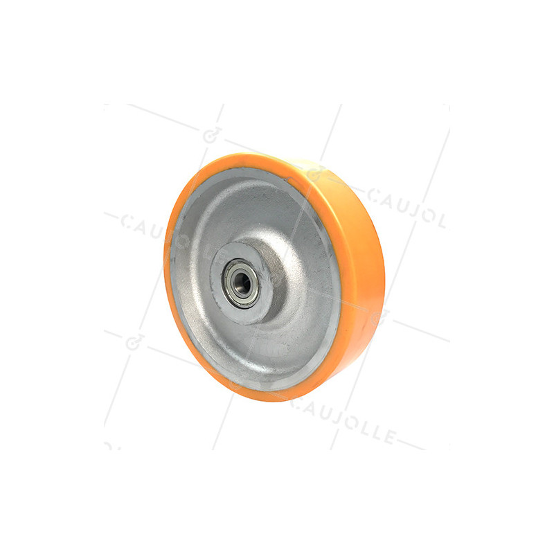 ROUE INDUSTRIELLE DE MANUTENTION EN FONTE ET POLYURÉTHANE CHARGE 2500 KG DIAMÈTRE 400 MM - SFPU100