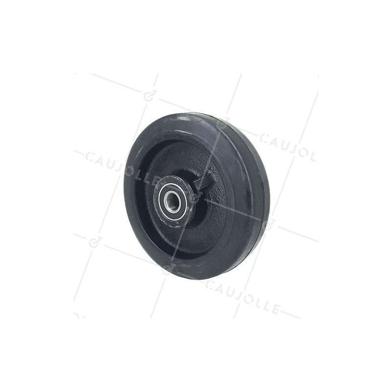 ROUE EN FONTE BANDAGE SOUPLE DIAMÈTRE 125MM AXE 20MM S2750F125/50