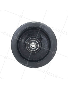 ROUE EN FONTE BANDAGE SOUPLE DIAMÈTRE 125MM AXE 20MM S2750F125/50