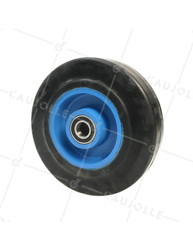 CAST IRON WHEEL WITH SUPPLE TYRE DIAMETER 300 MM MAX LOAD 800 KG BORE 30 MM - S2750F300 • Caujolle