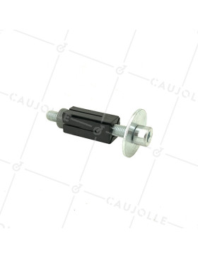 EXPANDABLE MOUNTING SOCKET FOR SQUARE TUBE OF 21 MM TO 23 MM INSIDE AND Castor WITH A HOLE OF 10 TO 12 MM • Caujolle