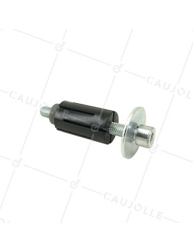 Expansible fixing socket for round tube of 27 mm to 29 mm inner AND Castor WITH A HOLE OF 10 to 12 MM • Caujolle