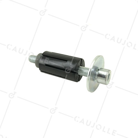 Expansible fixing socket for round tube of 27 mm to 29 mm inner AND Castor WITH A HOLE OF 10 to 12 MM • Caujolle