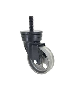 ROULETTE VINTAGE EN FONTE DIAMÈTRE 100MM CHARGE 250KG À TIGE FILETÉE DE 16 MM - INDUSTYL100TF