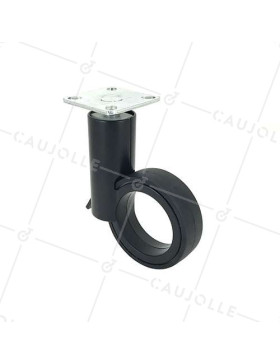 ROULETTE FUTURISTE NOIRE À PLATINE DIAMÈTRE 65 MM CHARGE 30 KG - GRAVITY65PN • Caujolle