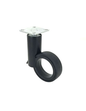 ROULETTE FUTURISTE NOIRE À PLATINE DIAMÈTRE 65 MM CHARGE 30 KG - GRAVITY65PN