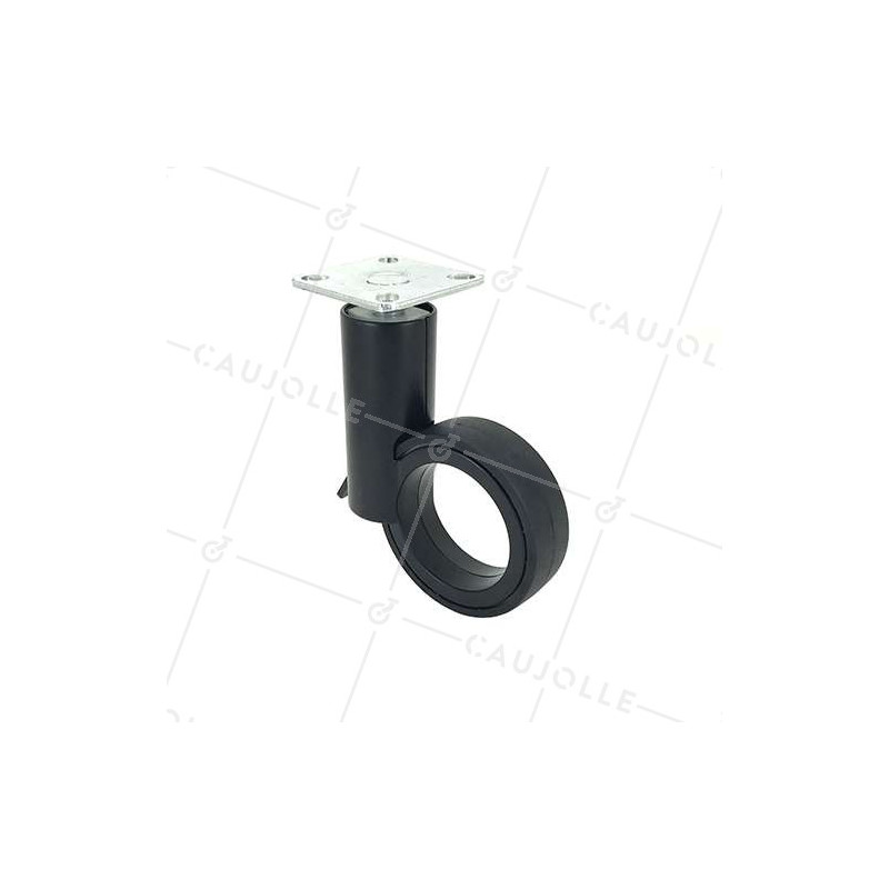 ROULETTE FUTURISTE NOIRE À PLATINE DIAMÈTRE 65 MM CHARGE 30 KG - GRAVITY65PN