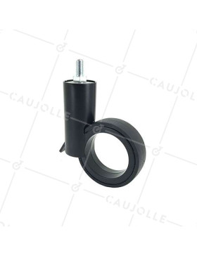 BLACK FUTURIST DESIGN CASTOR WITH 8 MM THREADED STEM 65 MM DIAMETER 30 KG MAX LOAD - GRAVITY65TFN8 • Caujolle