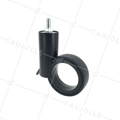 ROULETTE FUTURISTE NOIRE À TIGE FILETÉE DE 8 MM DIAMÈTRE 65 MM CHARGE 30KG  - GRAVITY65TFN8 • Caujolle