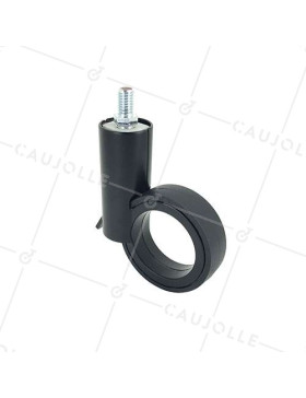 ROULETTE FUTURISTE NOIRE À TIGE FILETÉE DE 10 MM DIAMÈTRE 65 MM CHARGE 30KG  - GRAVITY65TFN10 • Caujolle