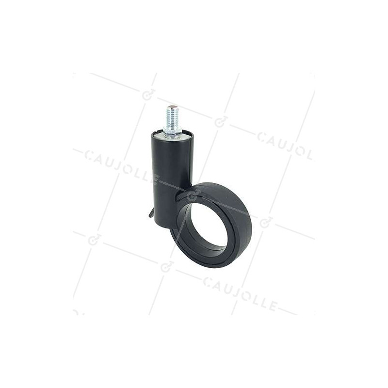 ROULETTE FUTURISTE NOIRE À TIGE FILETÉE DE 10 MM DIAMÈTRE 65 MM CHARGE 30KG  - GRAVITY65TFN10