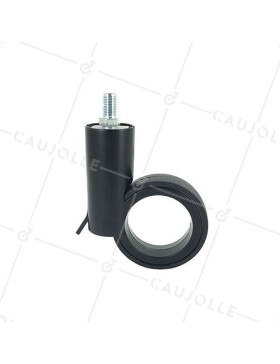 ROULETTE FUTURISTE NOIRE À TIGE FILETÉE DE 10 MM DIAMÈTRE 65 MM CHARGE 30KG  - GRAVITY65TFN10