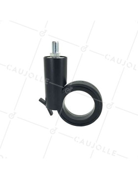 ROULETTE FUTURISTE NOIRE À TIGE FILETÉE DE 10 MM DIAMÈTRE 65 MM CHARGE 30KG  - GRAVITY65TFN10