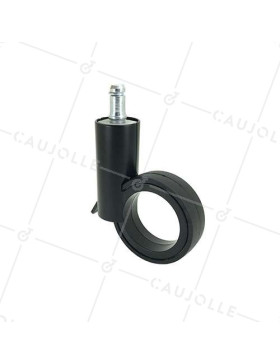ROULETTE FUTURISTE NOIRE À TIGE LISSE DE 11 MM DIAMÈTRE 65 MM CHARGE 30KG - GRAVITY65TLN11 • Caujolle