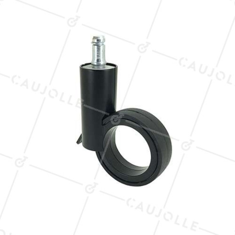 ROULETTE FUTURISTE NOIRE À TIGE LISSE DE 11 MM DIAMÈTRE 65 MM CHARGE 30KG - GRAVITY65TLN11 • Caujolle