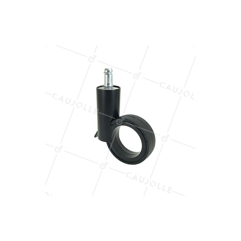 ROULETTE FUTURISTE NOIRE À TIGE LISSE DE 11 MM DIAMÈTRE 65 MM CHARGE 30KG - GRAVITY65TLN11