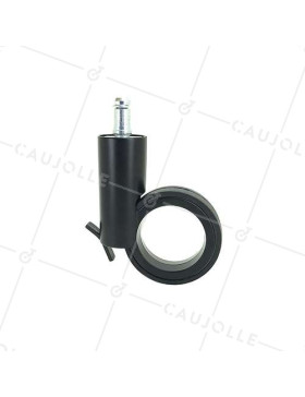 ROULETTE FUTURISTE NOIRE À TIGE LISSE DE 11 MM DIAMÈTRE 65 MM CHARGE 30KG - GRAVITY65TLN11