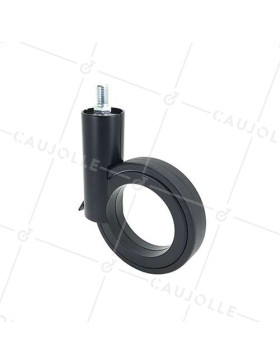 ROULETTE FUTURISTE NOIRE À TIGE FILETÉE DE 10 MM DIAMÈTRE 90 MM CHARGE 35KG - GRAVITY90TFN10 • Caujolle