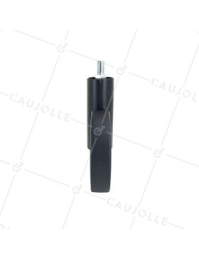 ROULETTE FUTURISTE NOIRE À TIGE FILETÉE DE 10 MM DIAMÈTRE 90 MM CHARGE 35KG - GRAVITY90TFN10